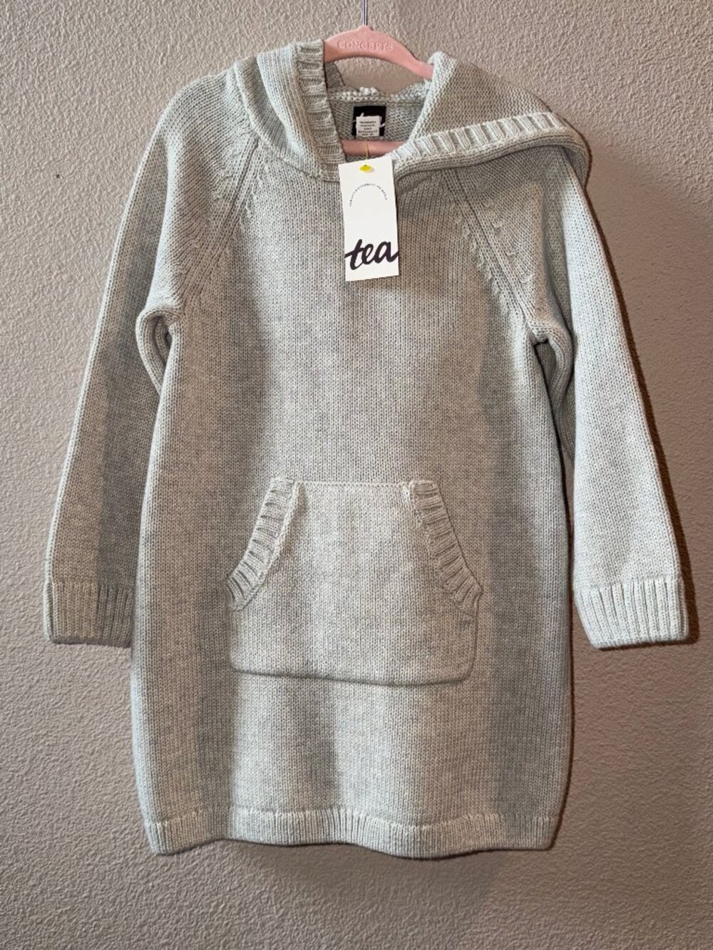 Tea Collection Kids Hooded Sweater Dress Gray Sz 3